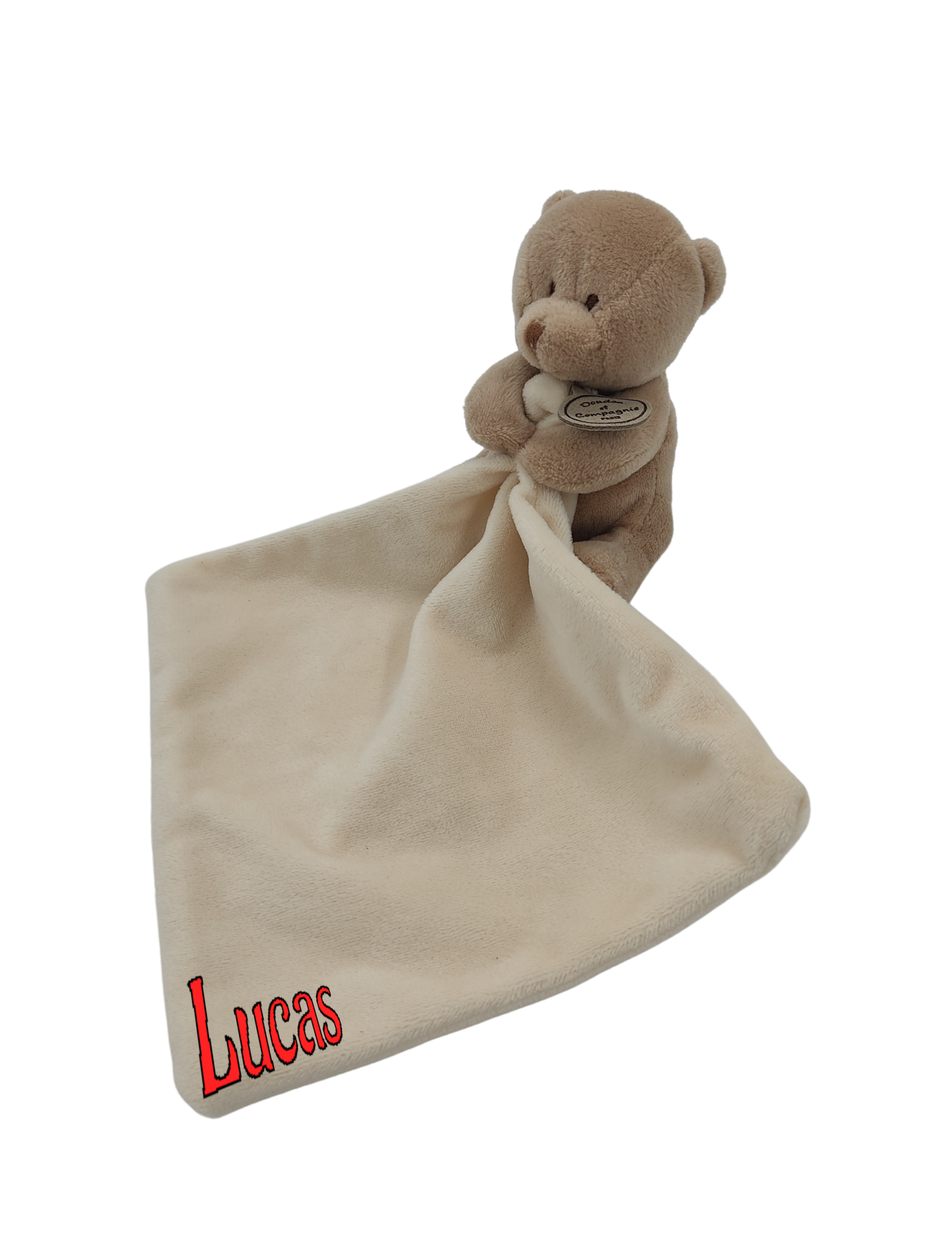 Doudou ours marron mouchoir beige DOUDOU ET COMPAGNIE