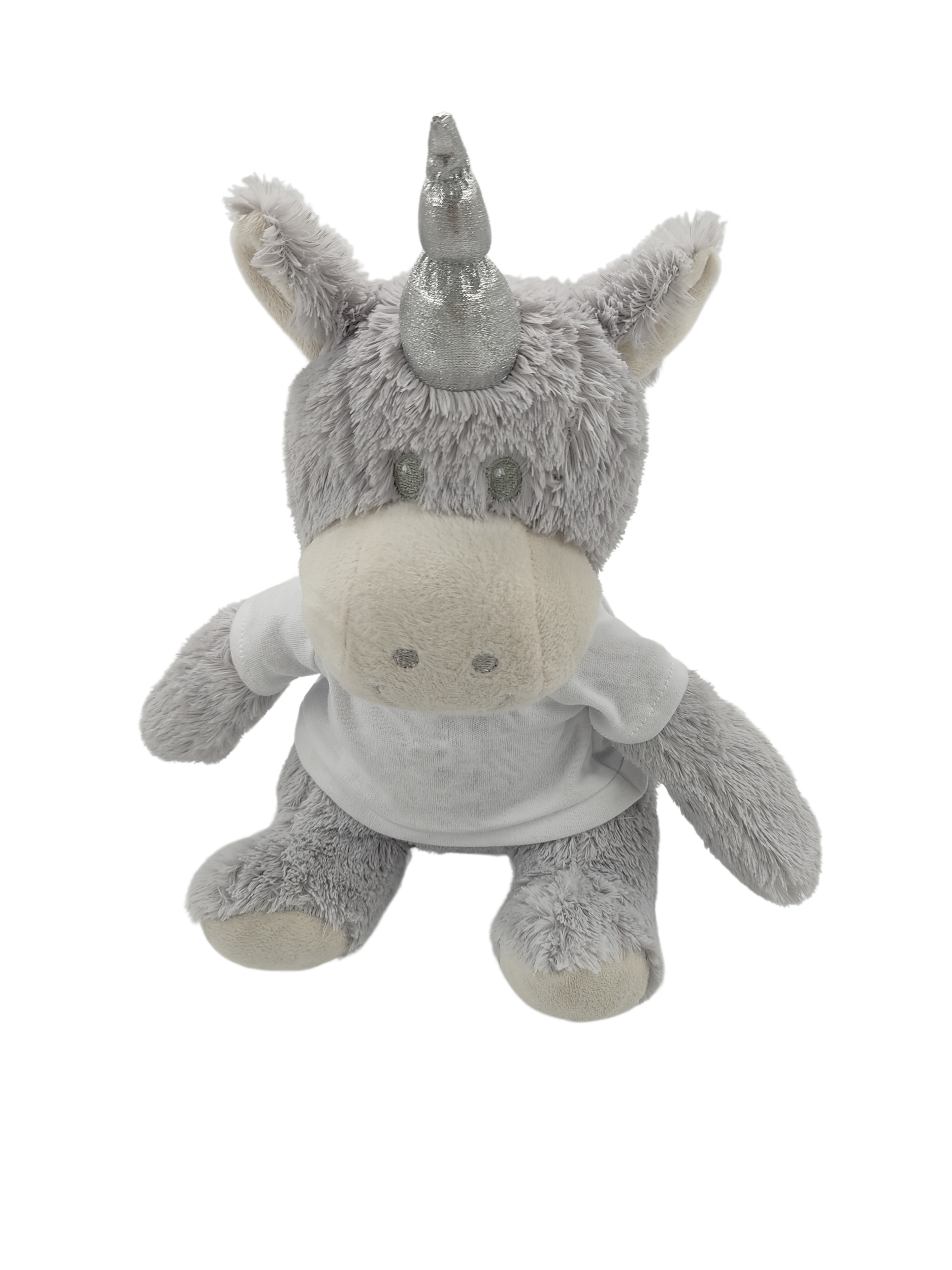 Peluche licorne grise T-shirt ATMOSPHERA