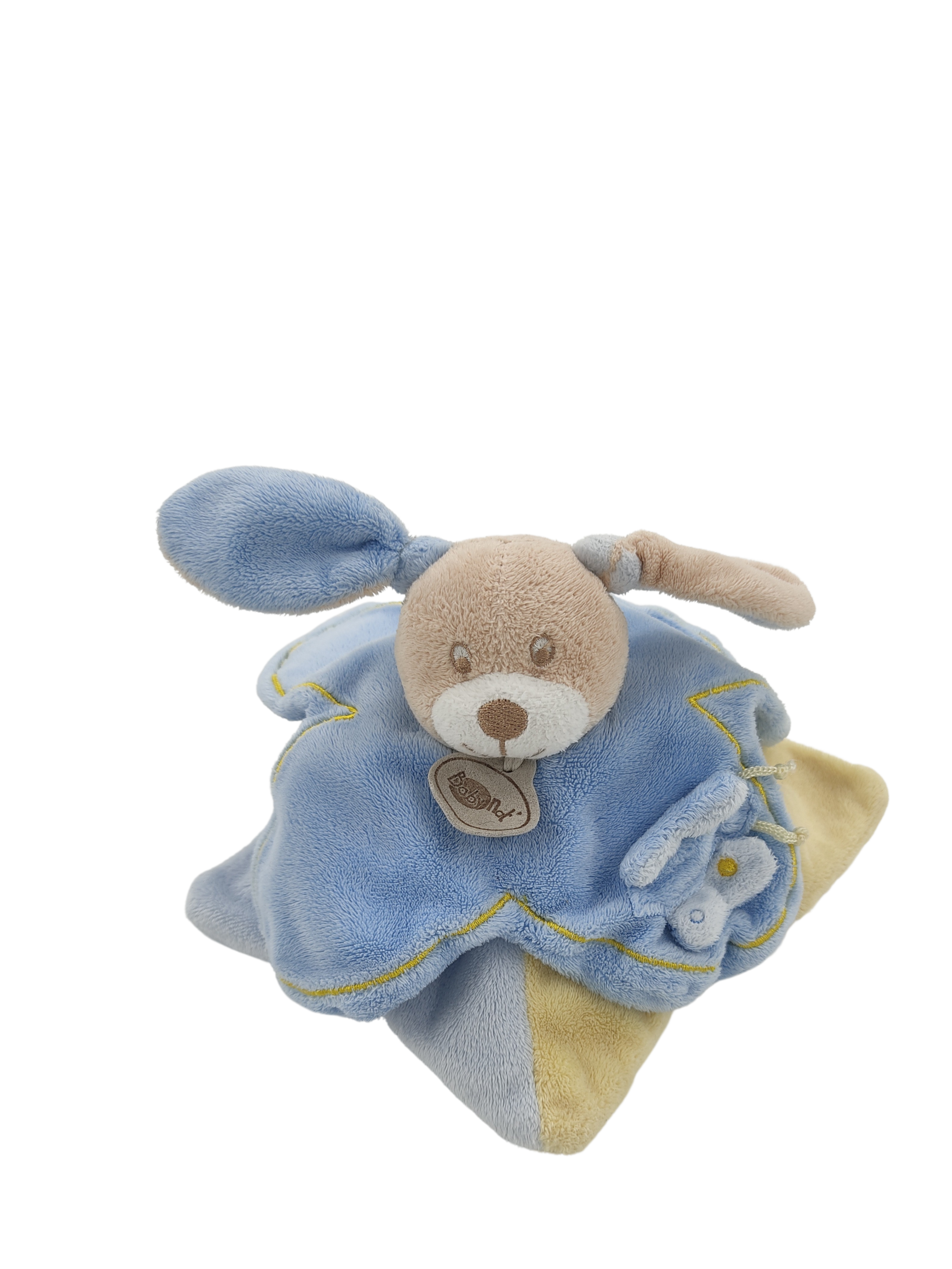 Doudou lapin bleu et jaune BABY NAT