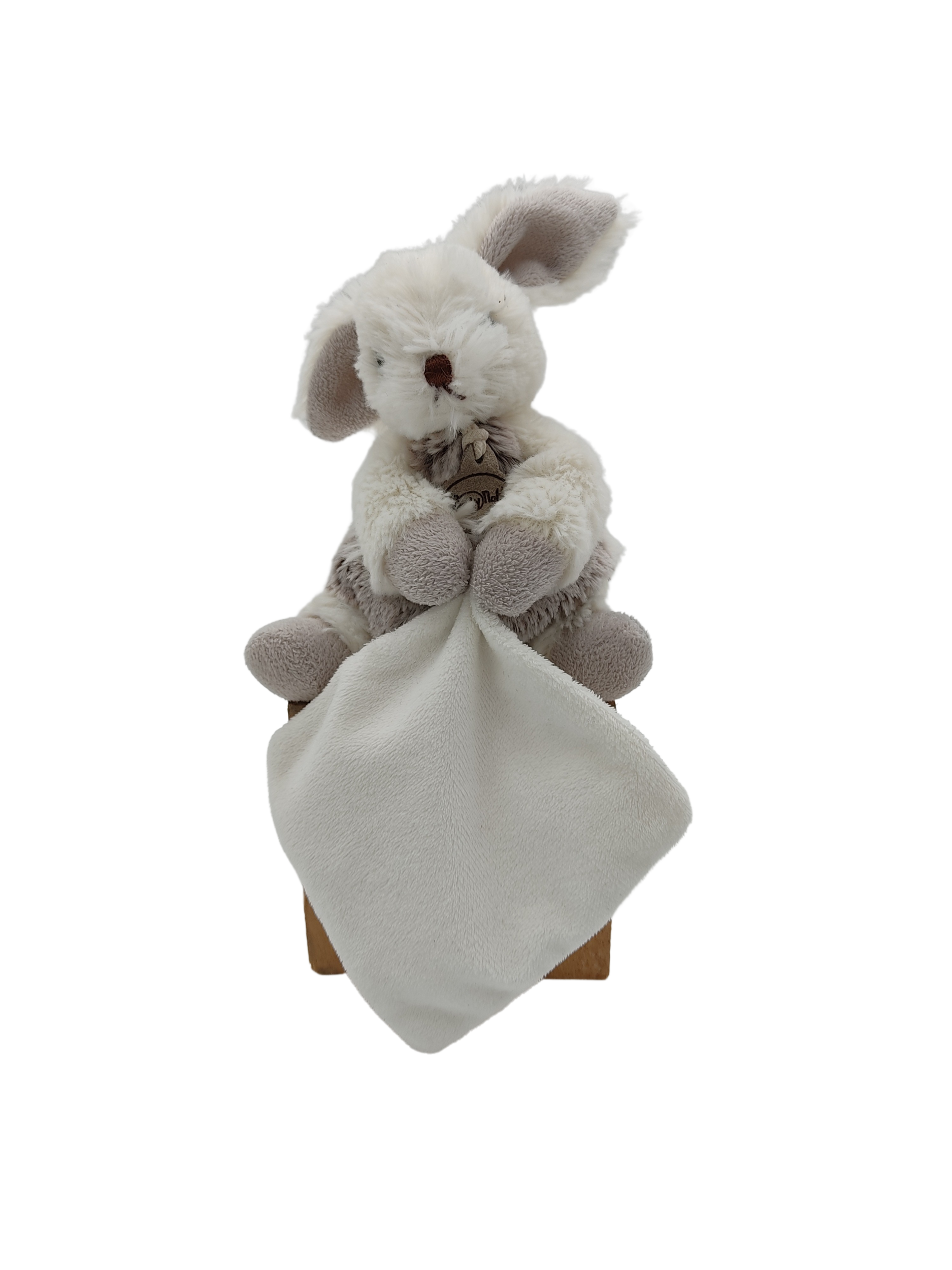 Doudou lapin blanc mouchoir BABY NAT