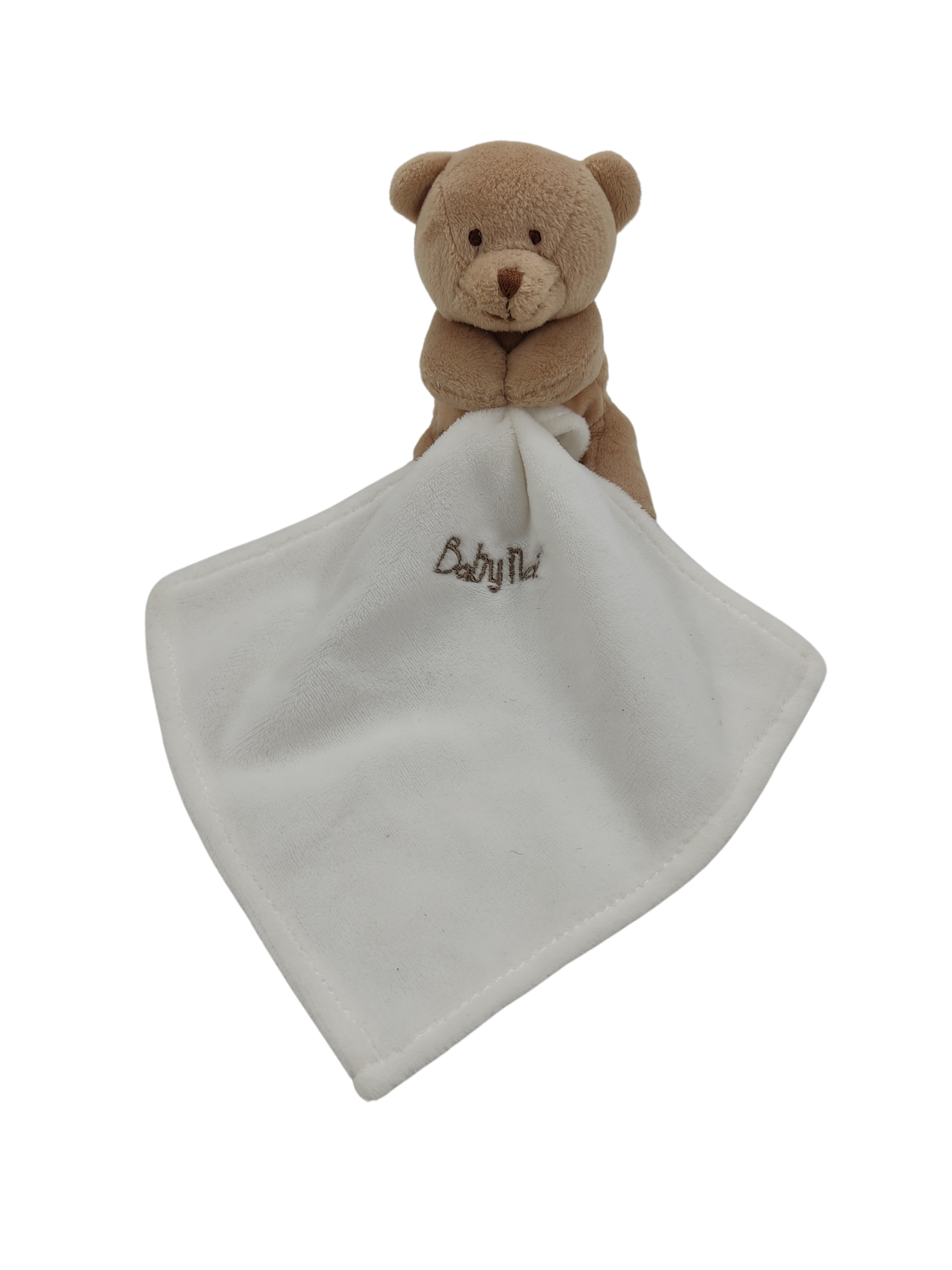 Doudou ours marron mouchoir blanc BABY NAT