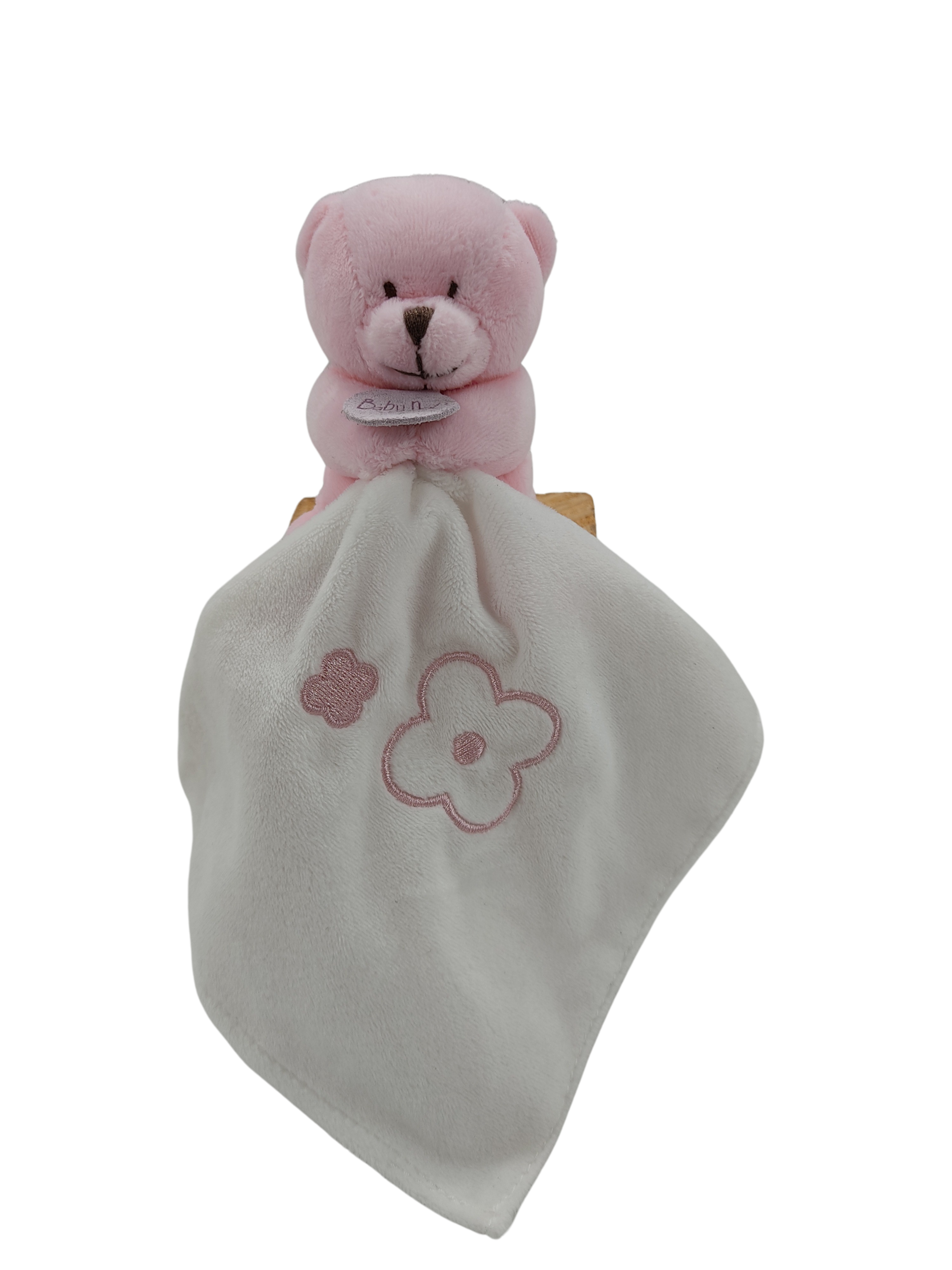 Doudou ours rose brodé fleur BABY NAT