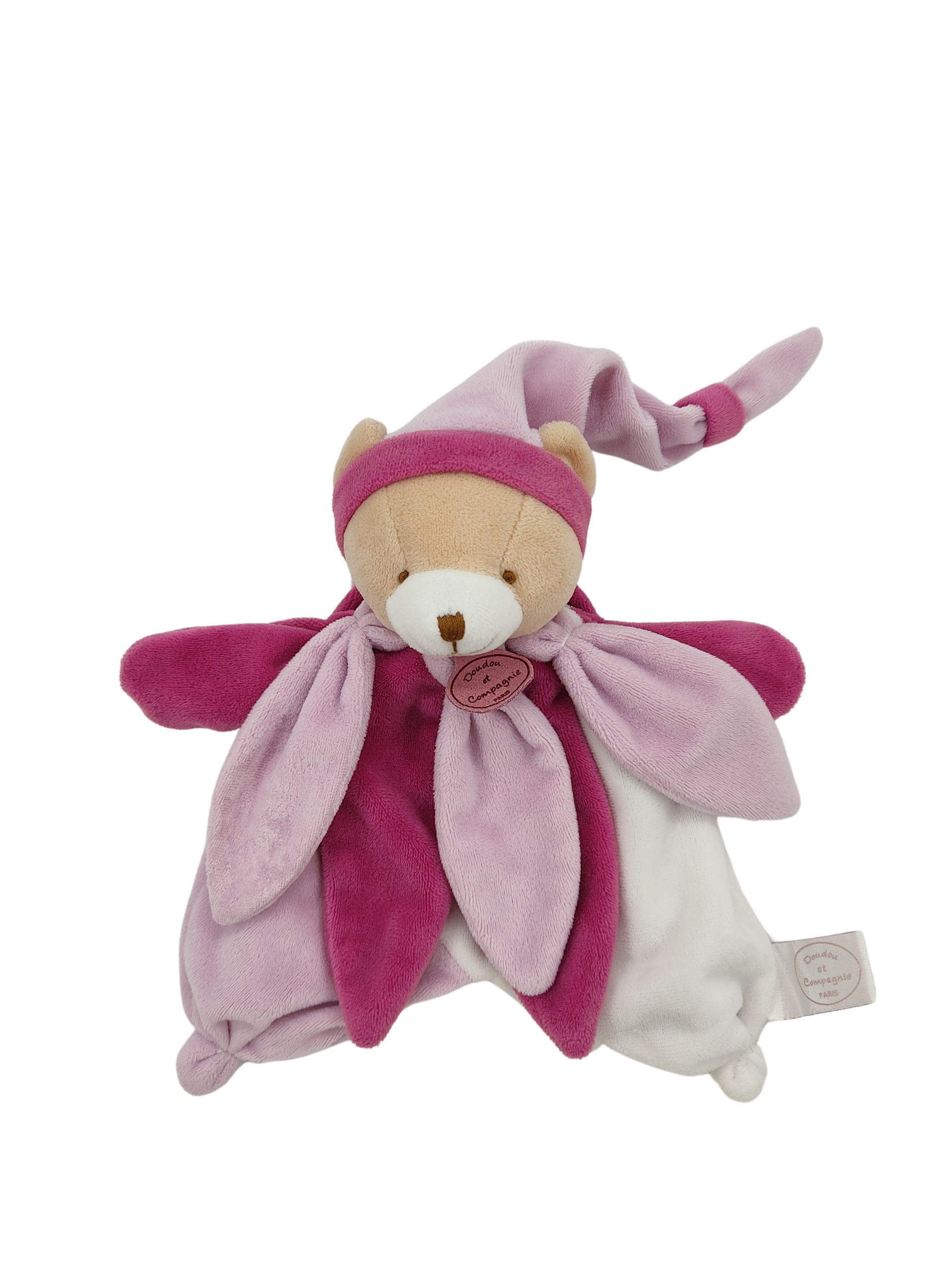 Doudou marionnette ours rose Doudou et compagnie