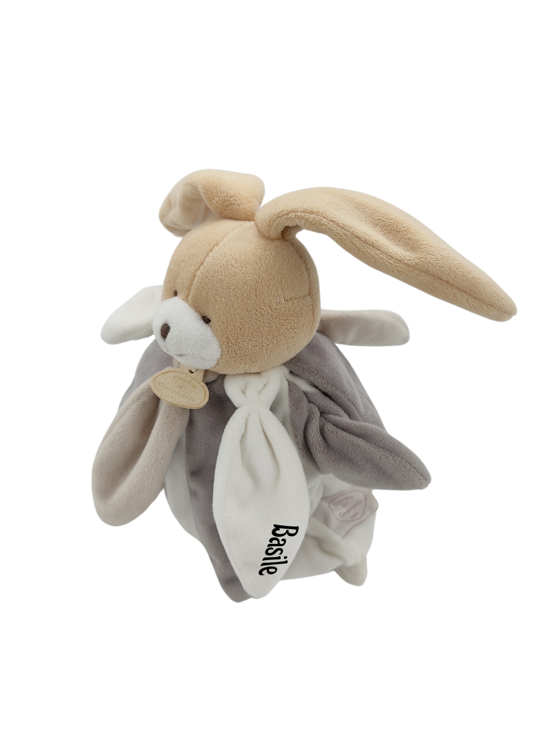 Doudou lapin gris marionnette DOUDOU ET COMPAGNIE