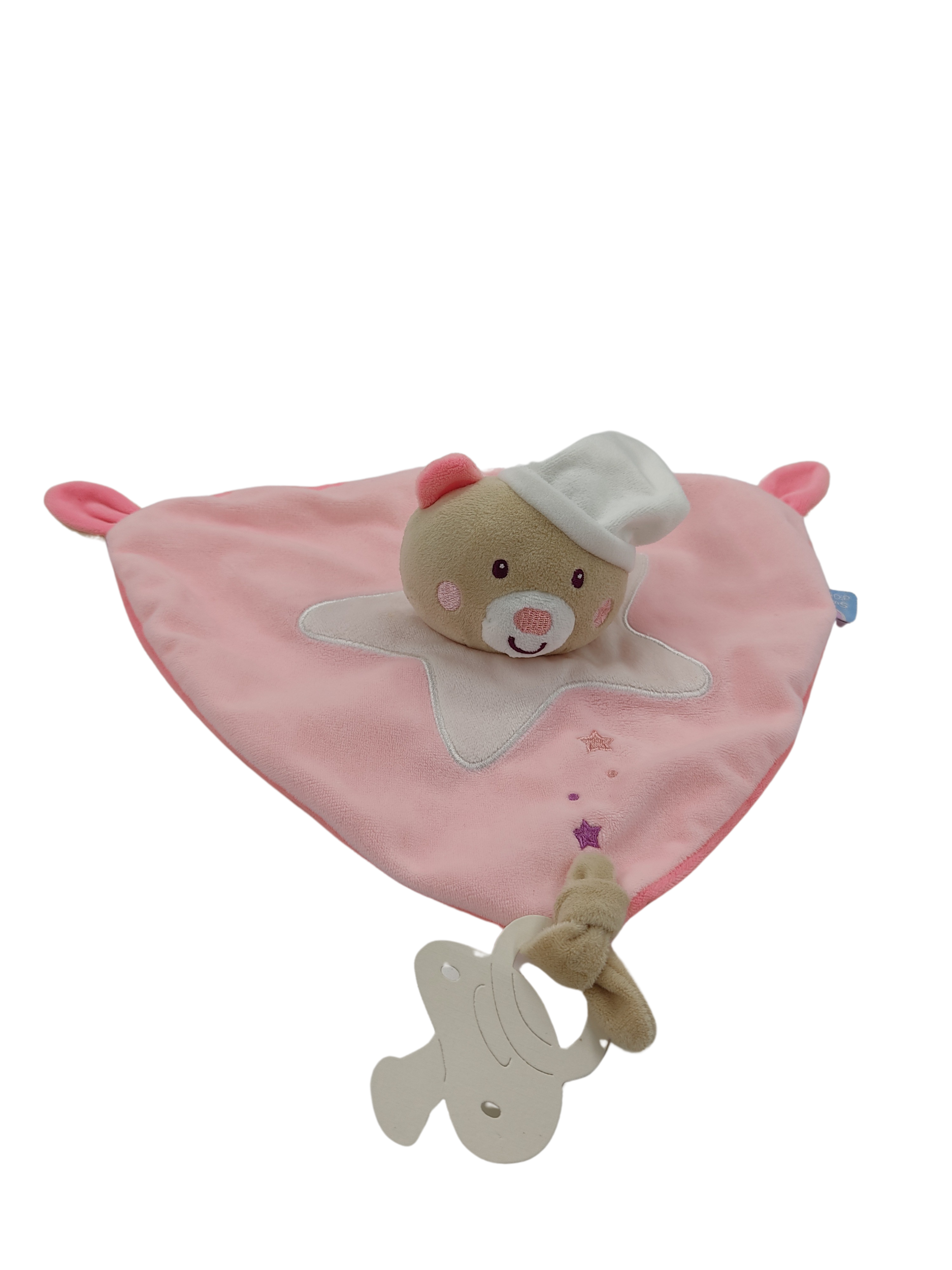 Doudou ours rose plat phosphorescent SUCRE DORGE