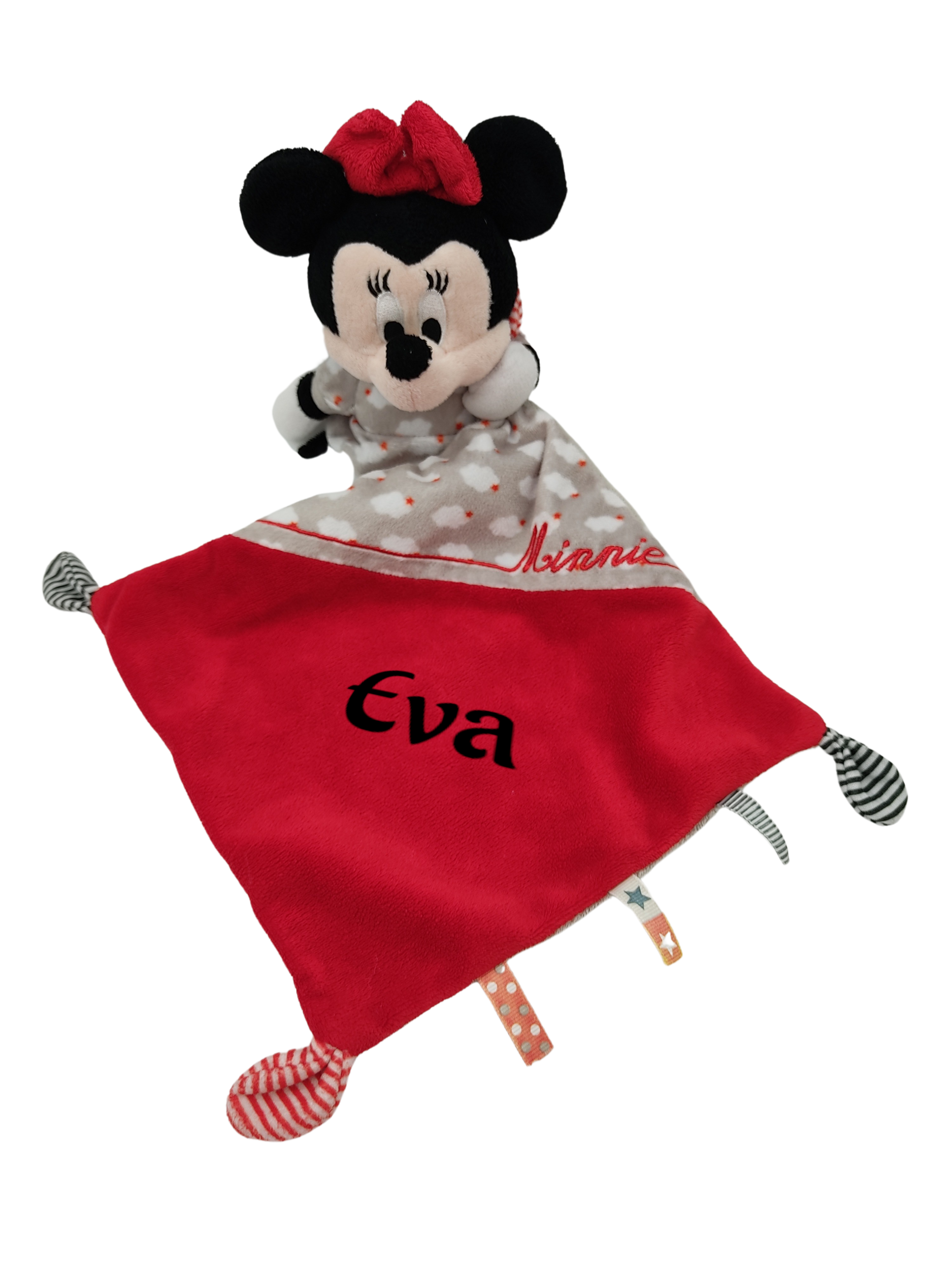 Doudou Minnie mouchoir rouge DISNEY