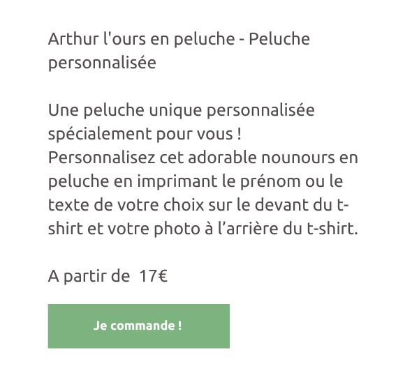 Nounours personnalisé photo