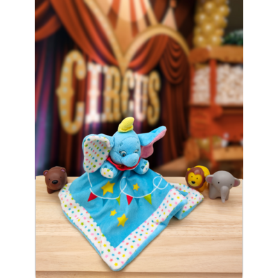 Doudou Dumbo bleu cirque