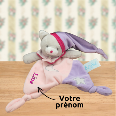 Doudou chat personnalisé