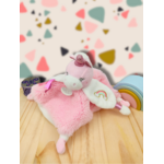 Peluche licorne rose et blanche