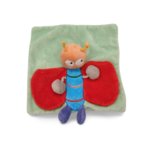 Doudou papillon vert et rouge