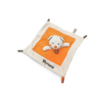 Doudou ours orange plat