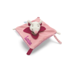 Doudou souris carré rose