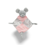 Doudou plat souris rose et grise