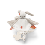 Doudou attache tétine lapin blanc