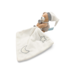 Doudou petit ours mouchoir blanc