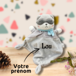 Doudou personnalisé raton laveur