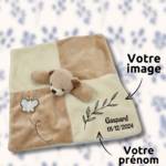 Doudou personnalisé ours avec prénom et photo