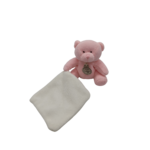 Doudou petit ours rose avec mouchoir blanc DOUDOU et Compagnie