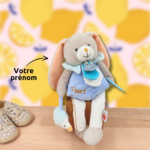 Doudou lapin bleu Pom hérisson Pouet Anneau Baby Nat