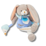 Doudou lapin bleu Pom hérisson Pouet Anneau Baby Nat