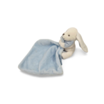Doudou personnalisé lapin avec mouchoir bleu