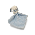 Doudou personnalisé lapin avec mouchoir bleu