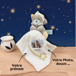 Chat doudou personnalisé avec photo