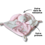 Doudou personnalisé lapin ours rose