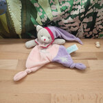 Doudou chat rose et violet