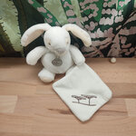 Doudou lapin mouchoir blanc