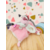 Peluche licorne rose et blanche