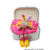 Doudou lapin rose et orange