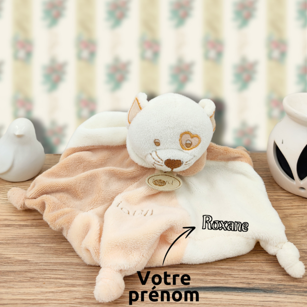 Doudou personnalisé chat