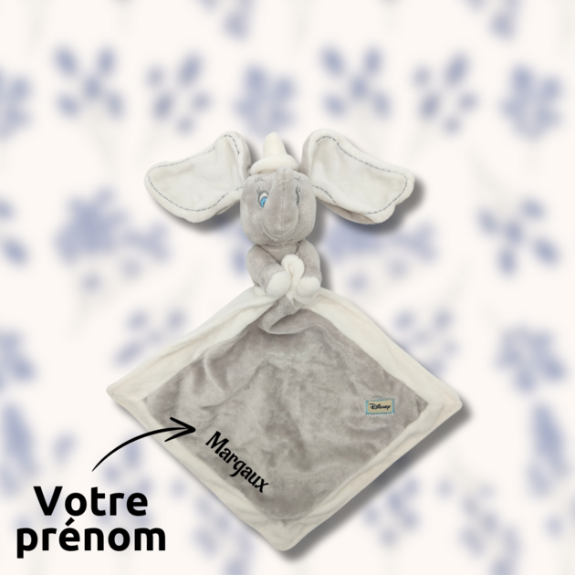 Dumbo éléphant gris - Doudou personnalisé