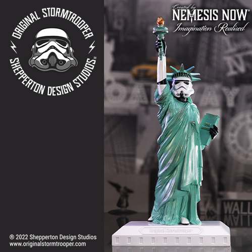 figurine star wars strormtrooper statue de la liberté nemesis now