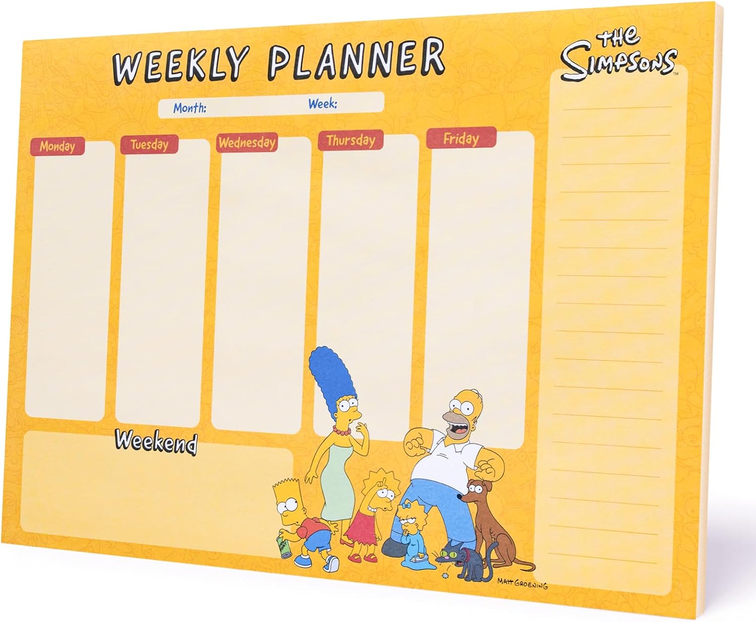 Bloc notes semainier Les Simpson