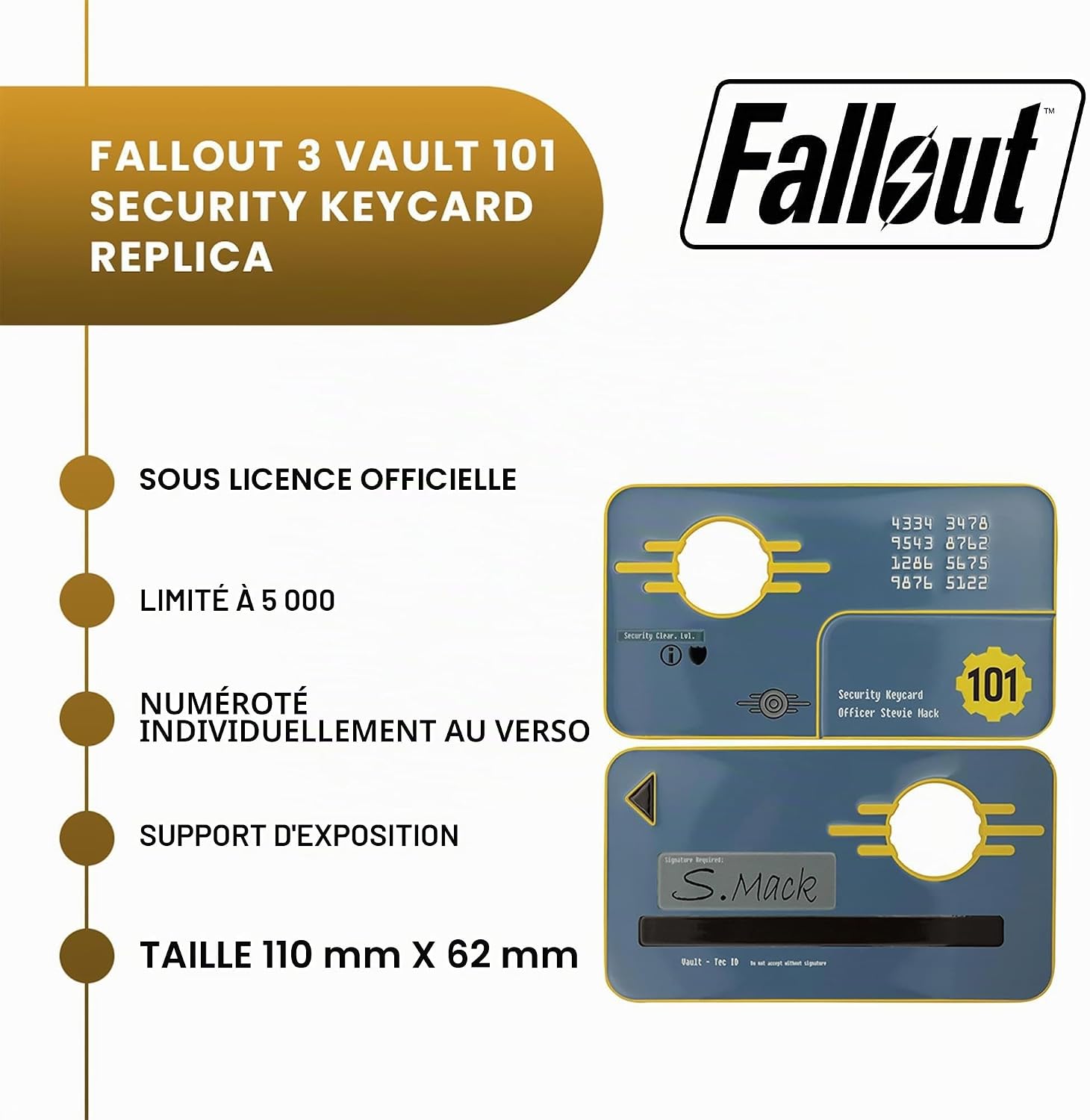 Collector Fallout 3 Keycard carte de sécurité 7