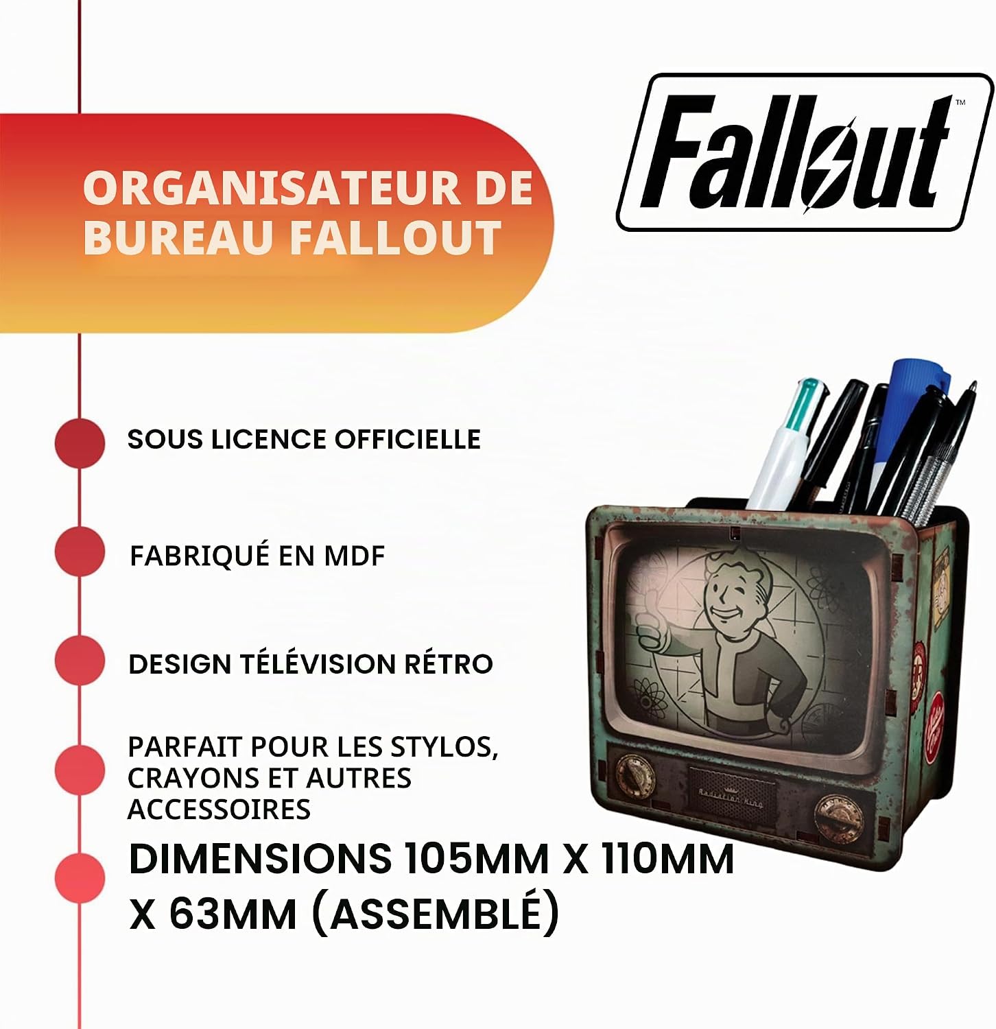 Pot à crayons Fallout retro Vault Boy 6