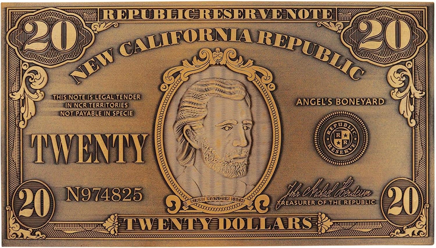 Fallout New Vegas Réplique billet en métal