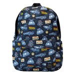 sac a dos loungefly retour vers le futur nylon bleu