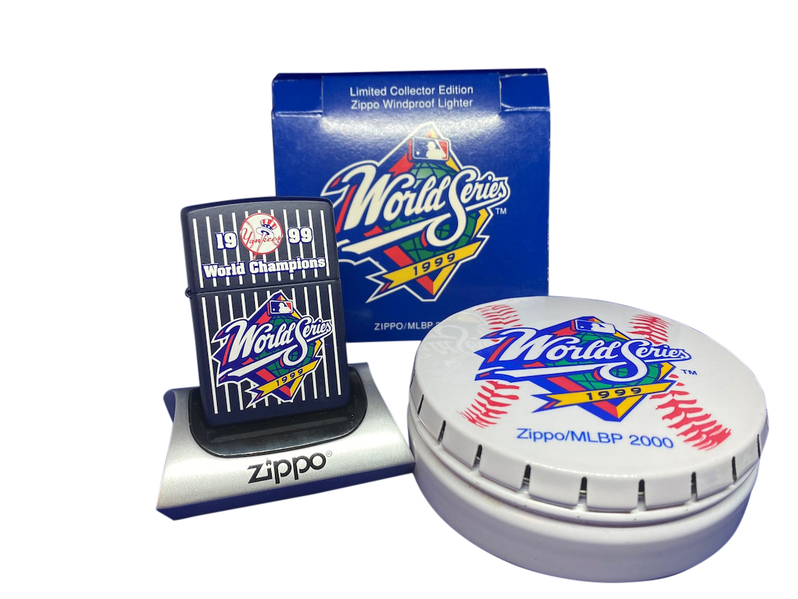Vintage Collectors Zippo Lighter New York Yankees Baseball MLB 1999 World Series Champions
