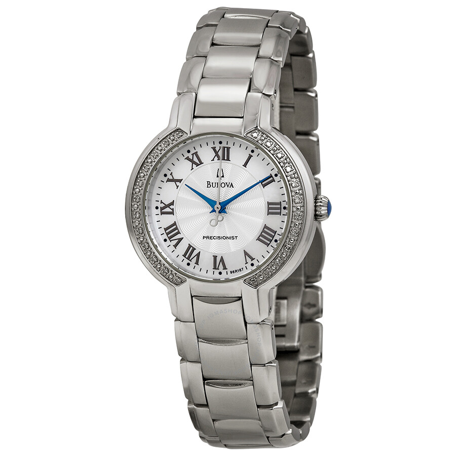 Bulova 96R167 Ladies Fairlawn Precisionist Mother of Pearl Diamond Bezel Bracelet Watch