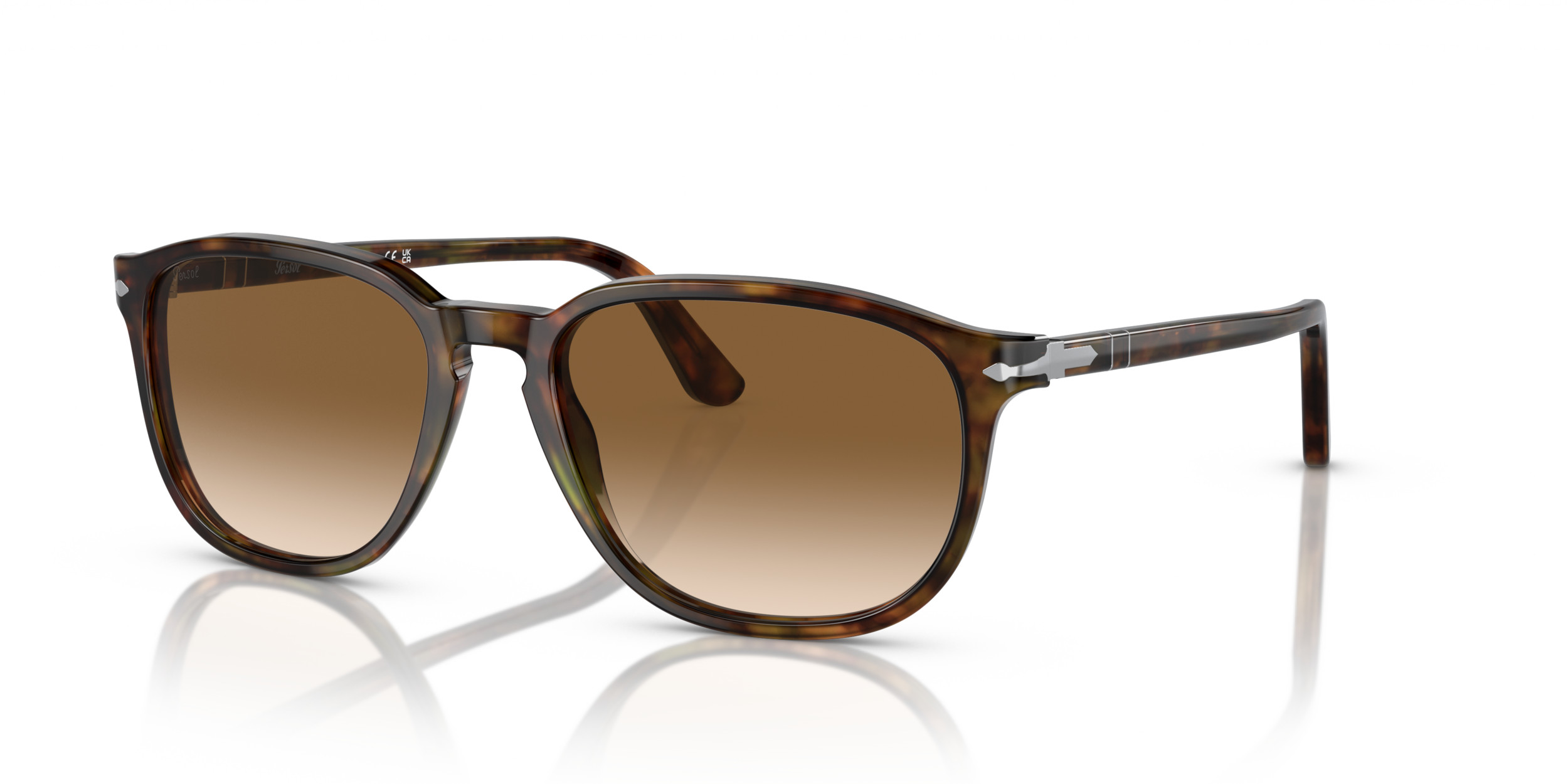 Persol PO3019S-108 Square Sunglasses in Caffe with Brown Gradient Lenses