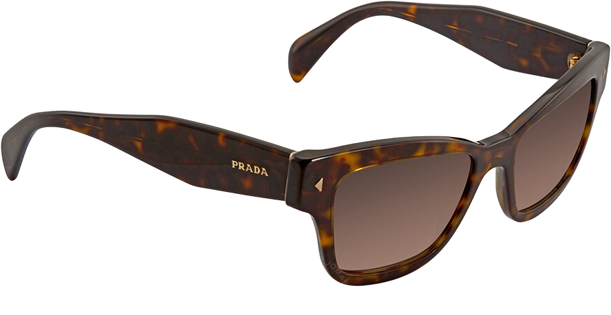 Prada Sunglasses PR29RS-2AU3DO Women’s Brown Square Lens Havana Frames
