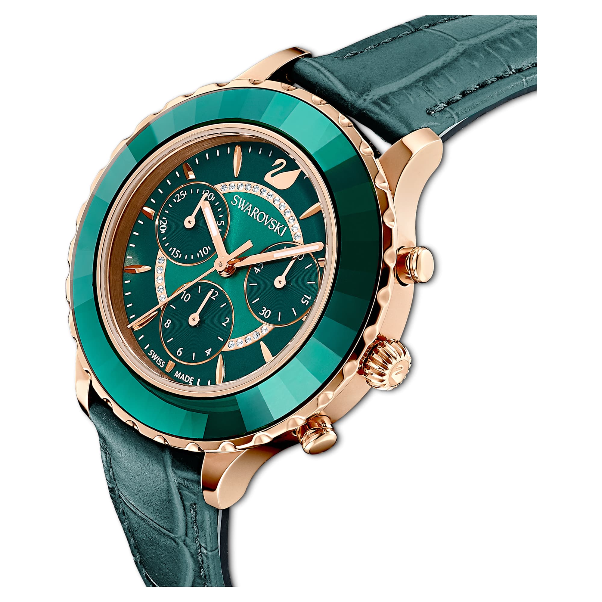 octea-lux-chrono-watch--swiss-made--leather-strap--green--rose-gold-tone-finish-swarovski-5452498 (4)