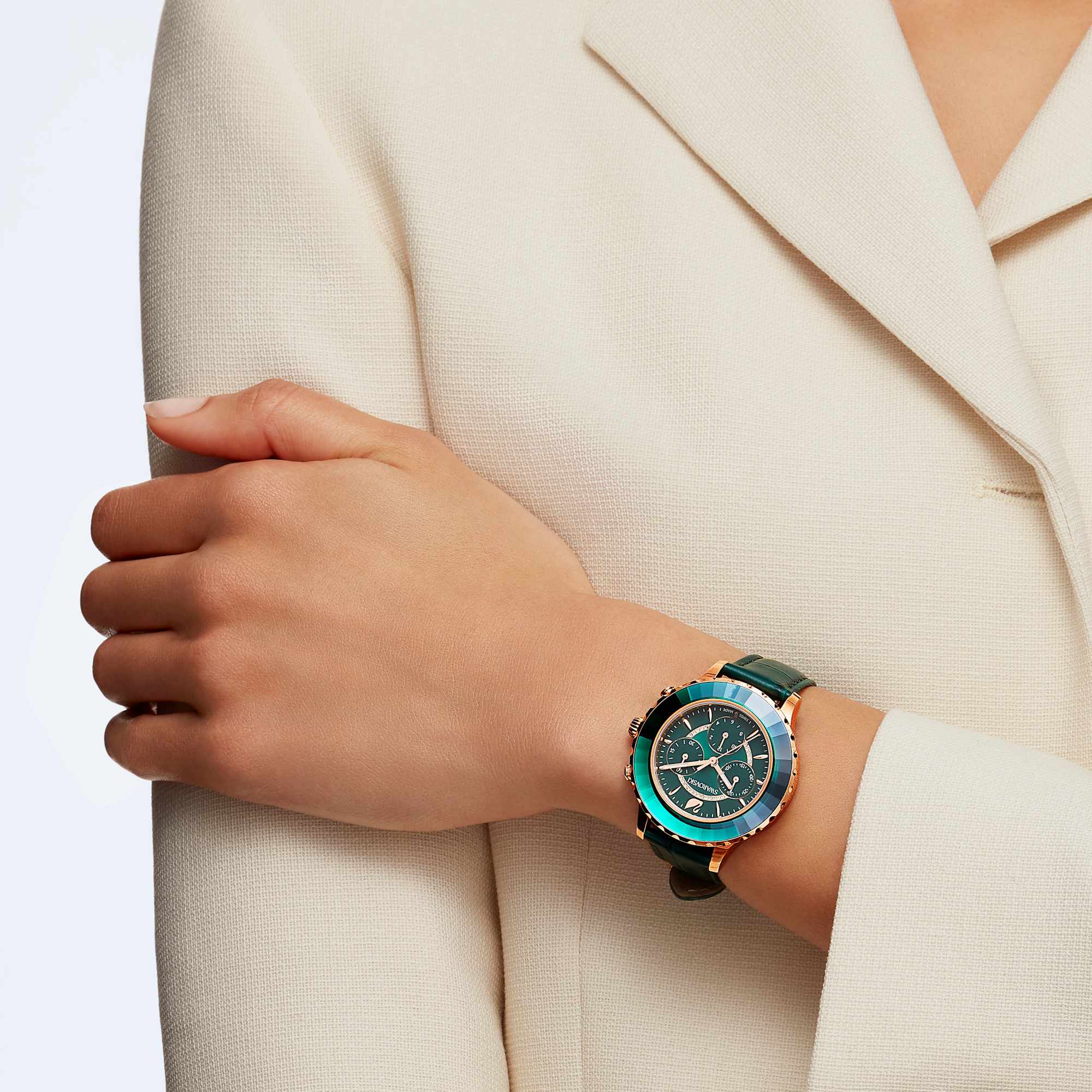 octea-lux-chrono-watch--swiss-made--leather-strap--green--rose-gold-tone-finish-swarovski-5452498