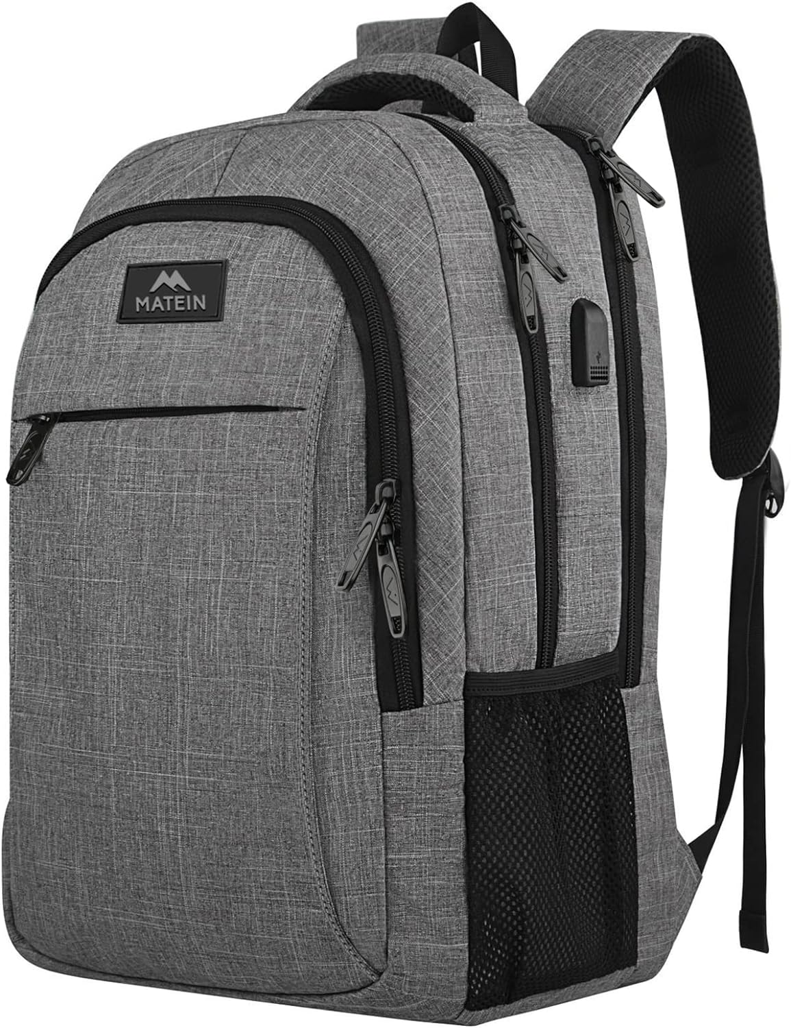 Slim Anti-Theft Laptop Backpack: 15.6 Business Travel Bag with USB Charging Port | Water-Resistant, Sturdy Unisex Rucksack for College & Work