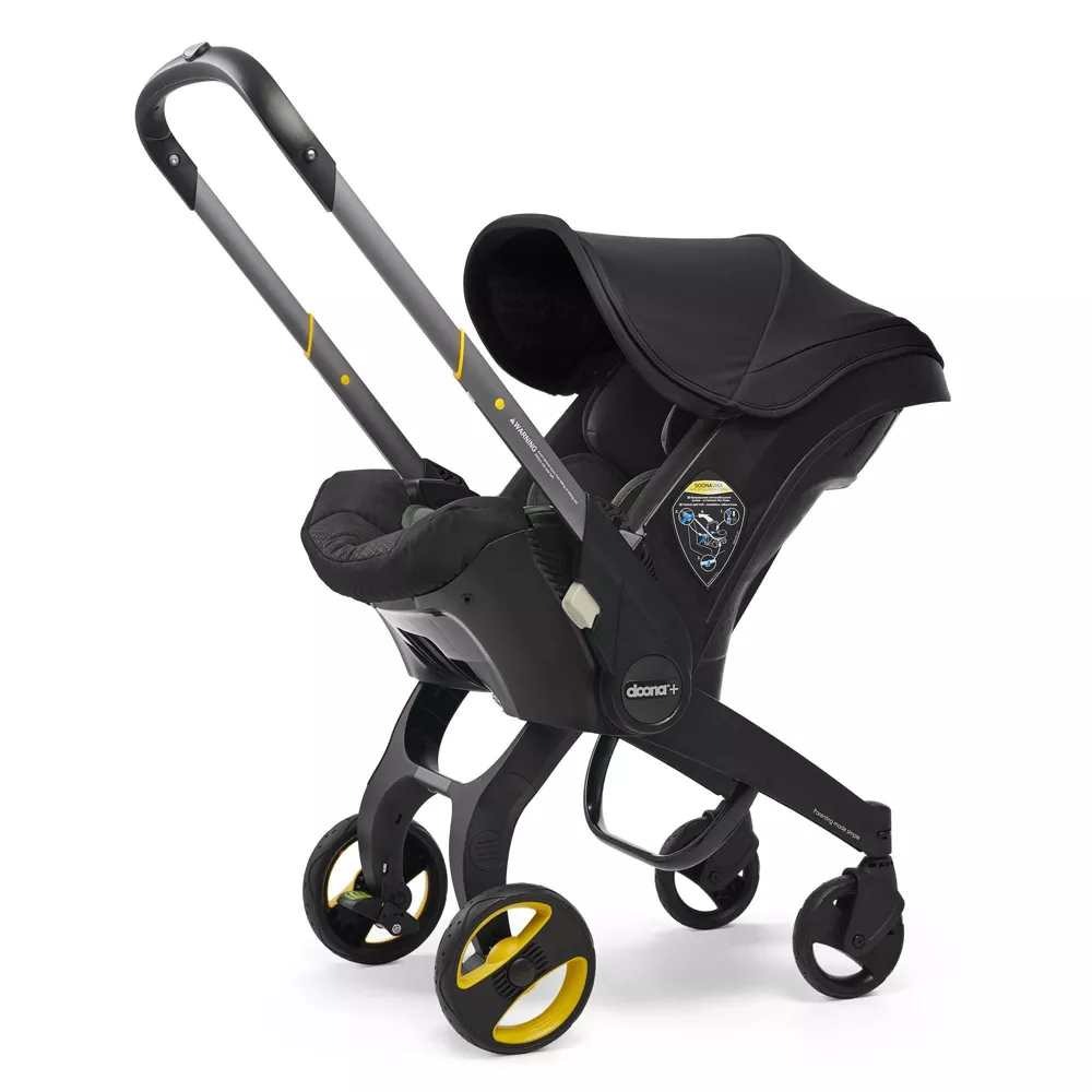 Doona Car Seat Stroller Combo | All-in-One Infant Travel System | Nitro Black Convertible Car Seat to Stroller