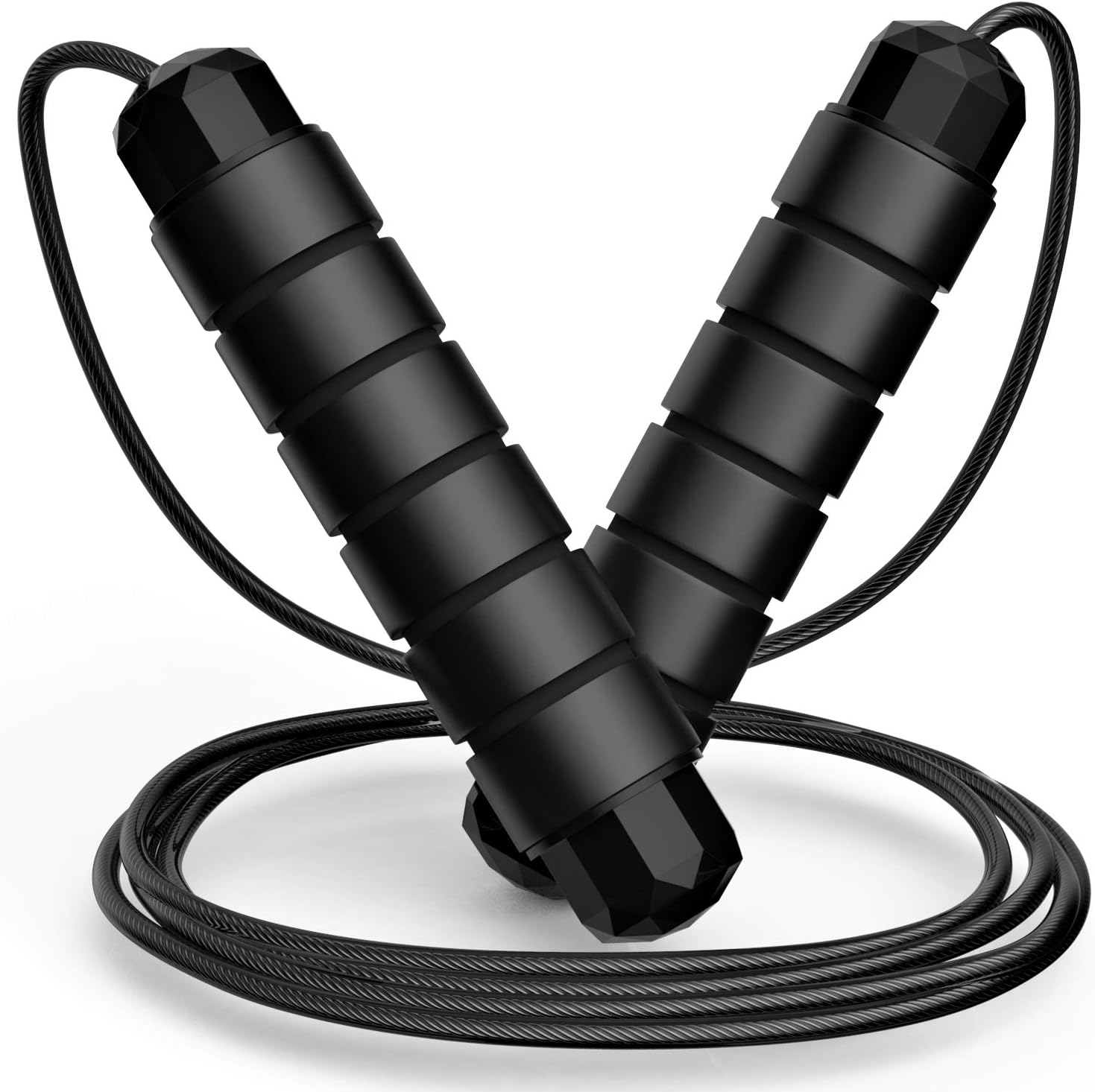 Tangle-Free Steel Jump Rope: Adjustable Speed Rope with Ball Bearings | Foam Handles for Fitness & Weight Loss